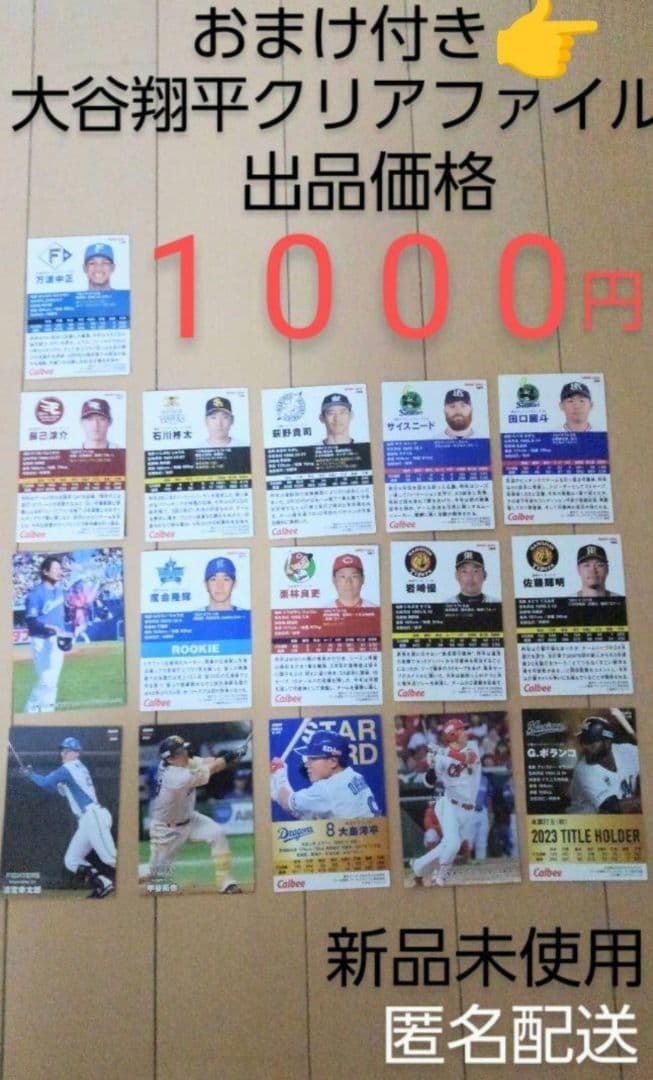 プロ野球チップスカード 大島洋平 スターカード おまけ 大谷翔平 クリアファイル