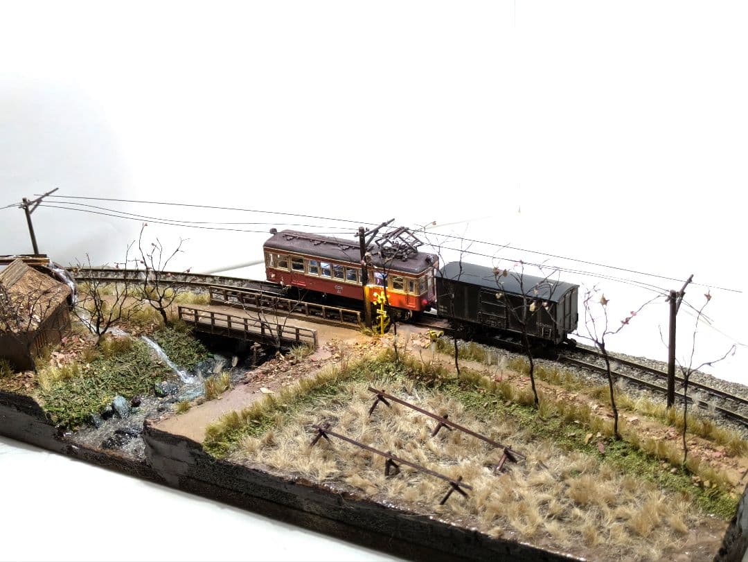 林*和様 Nゲージ・ジオラマ【貨車を繋いだ地鉄電車・秋】※車両付き