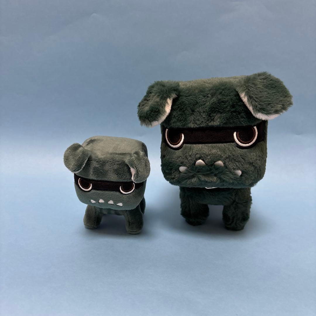 三菱デリ丸　だっこぬいぐるみ1個、手乗りぬいぐるみ1個セット（緑色）