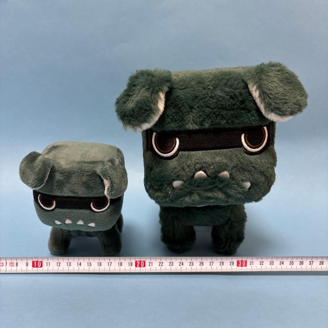 三菱デリ丸　だっこぬいぐるみ1個、手乗りぬいぐるみ1個セット（緑色）