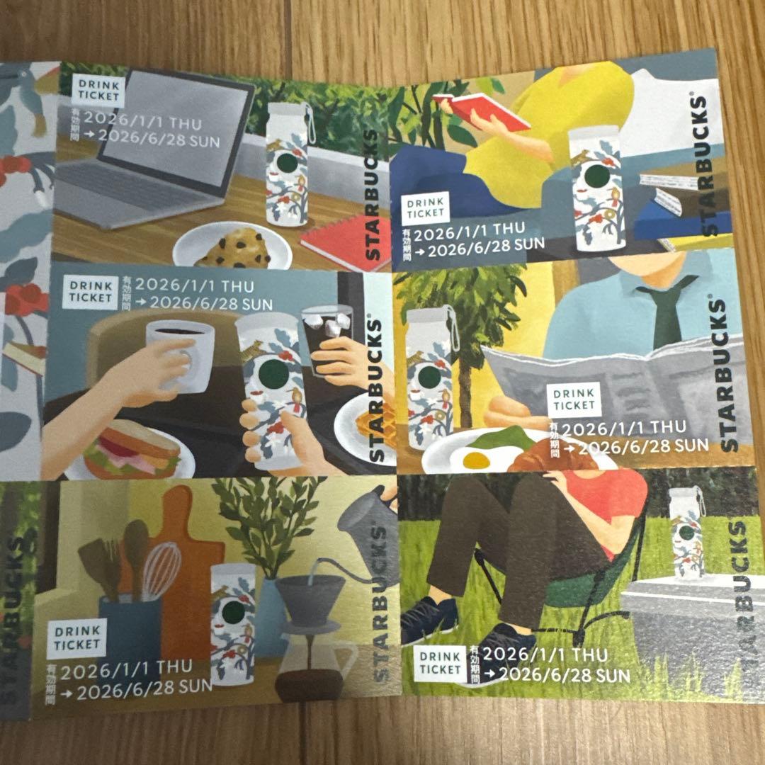 スタバ福袋2026 【６点セット】ドリンクフードチケット&コーヒー豆　他