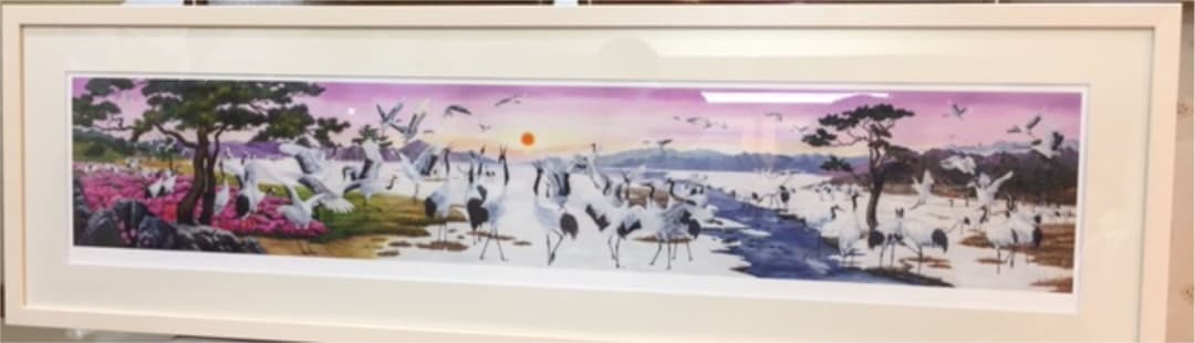 キューテェ キム 「千寿図」シグレ版画 90cm