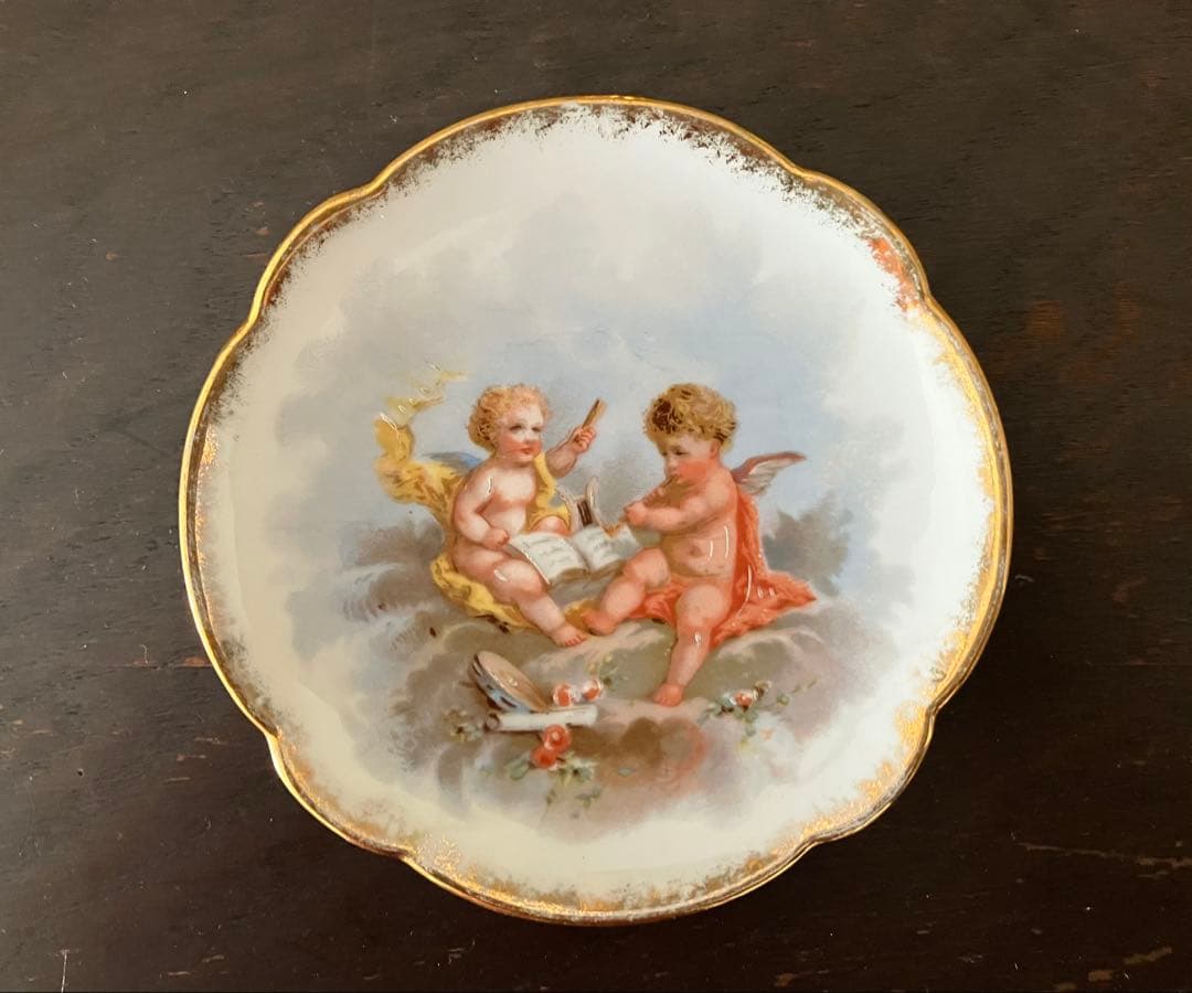 フランスアンティーク　リモージュ　天使のプレート
