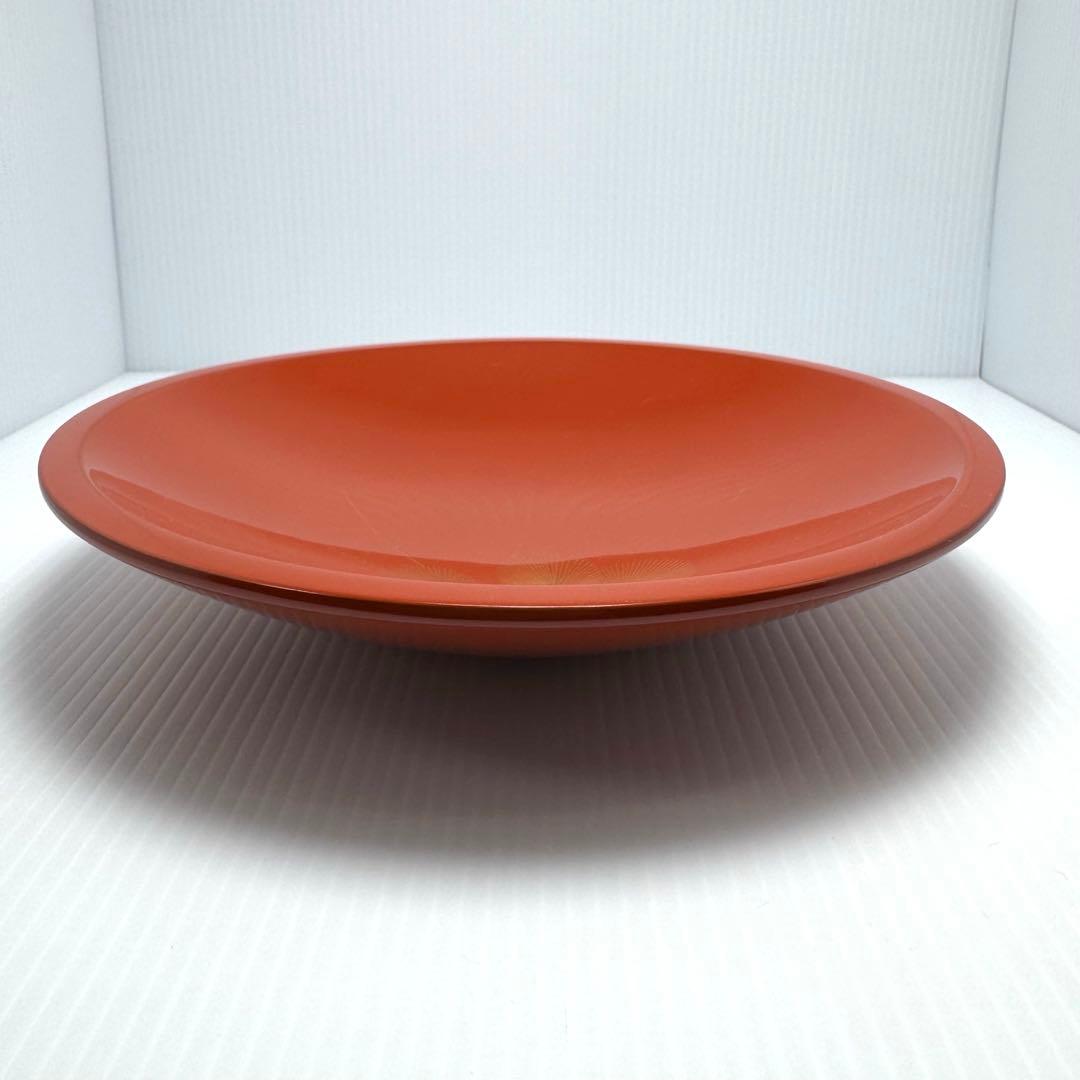 新品未使用 輪島塗 沈金 漆器 菓子皿 和皿 皿 漆 赤色 和柄 共箱 説明書