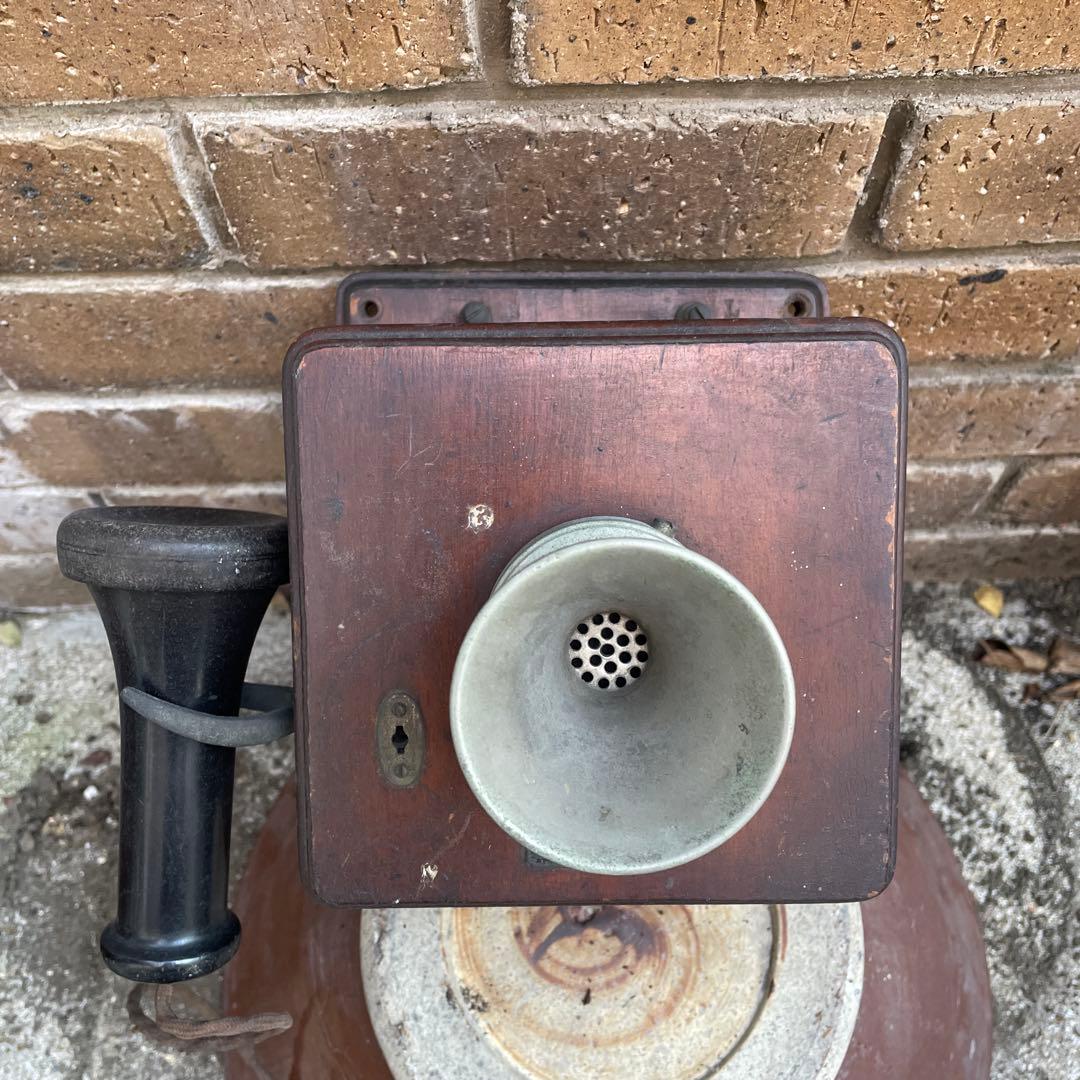 B 国鉄廃品 鉄道廃品 デルビル磁石式壁掛電話機　レトロ壁掛け電話機　国鉄電話機