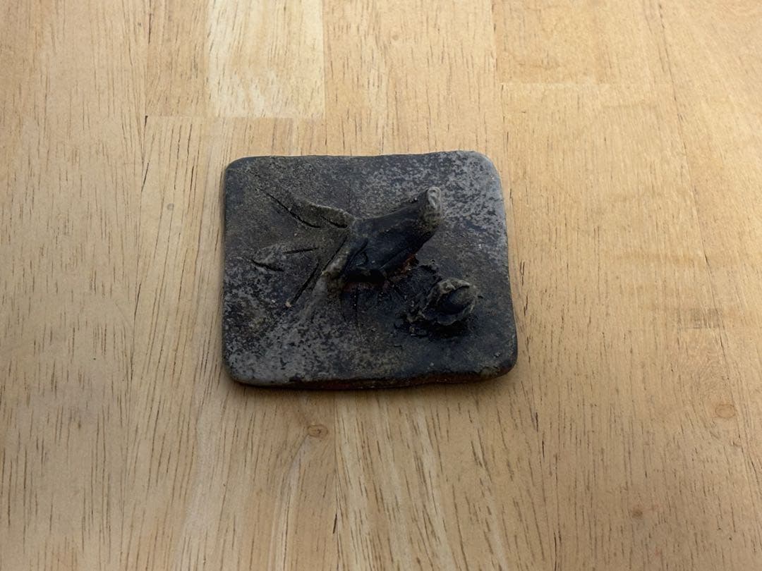 77.備前焼 宝瓶 登り窯 龍 りゅう 4角 手びねり 急須