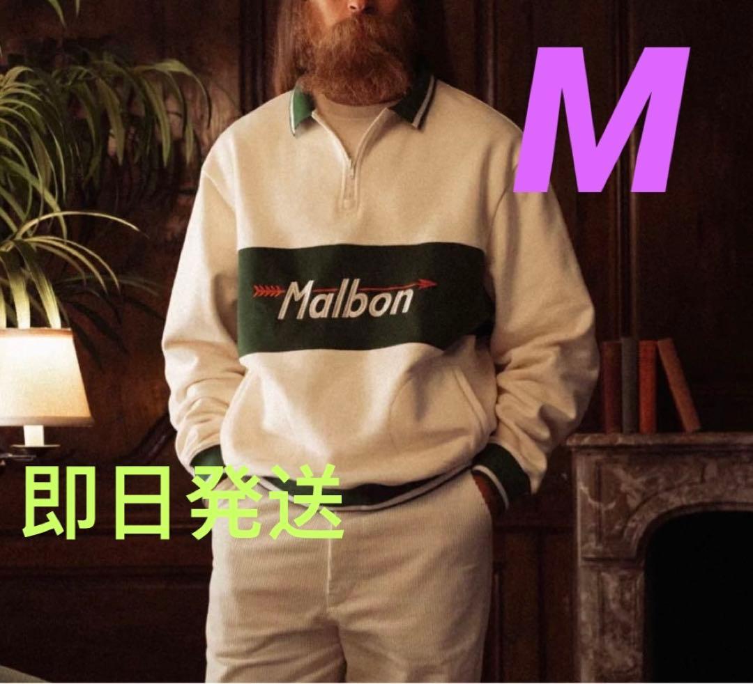 即日発送Malbon メンズハーフジップ トップスゴルフウェアスウェット　M