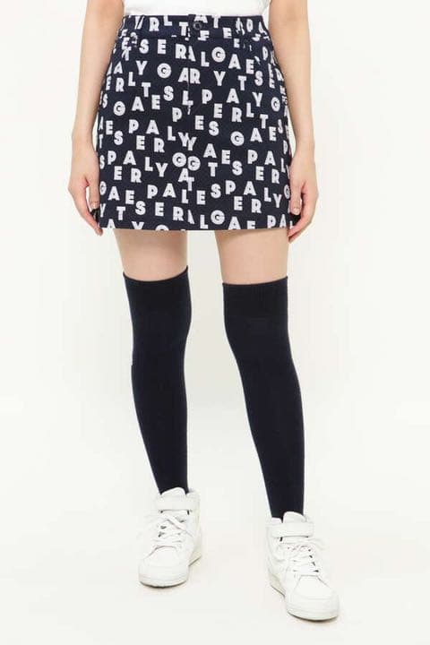 パーリーゲイツ アートピケダイヤカットロゴプリントスカートレディスサイズ1