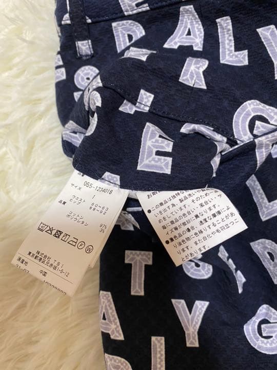 パーリーゲイツ アートピケダイヤカットロゴプリントスカートレディスサイズ1