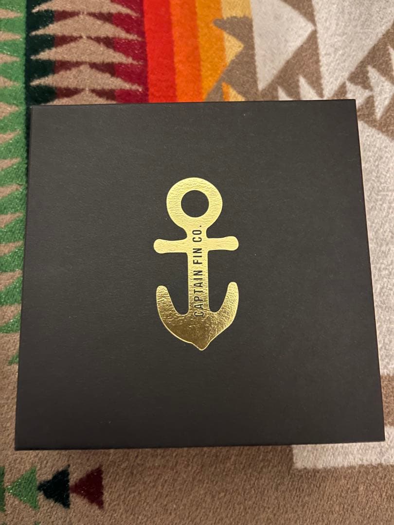 新品箱付き　キャプテンフィン　牛革　折り畳み財布　ウォレット　ブラック