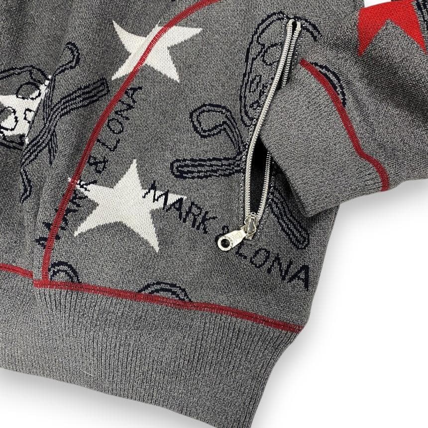 【超美品】マーク＆ロナ スタースリンガーウィンドストッパークルーネックニット