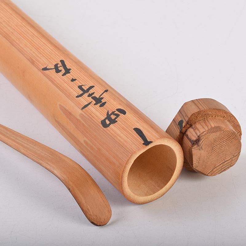 茶道具　黒田正玄下削　即中斎　自作茶杓　銘「四季ノ友」　共筒共箱　M　R8947