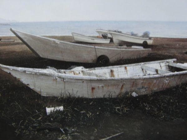 大畑稔浩【陸に上がった舟】希少画集画、状態良好、新品高級額装付