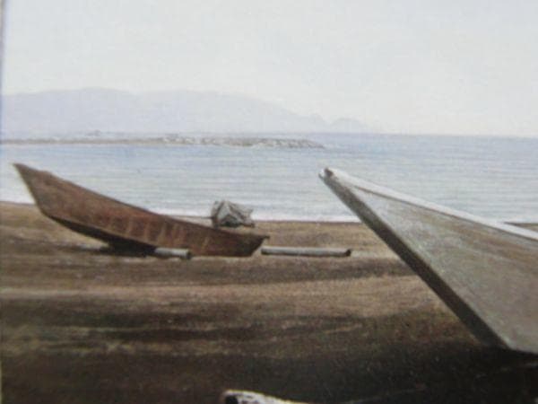 大畑稔浩【陸に上がった舟】希少画集画、状態良好、新品高級額装付