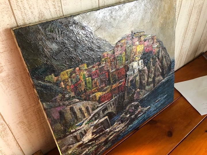 ⭐️油絵、吉本哲、チンクエッテルマナローナ、10号、2014年製作