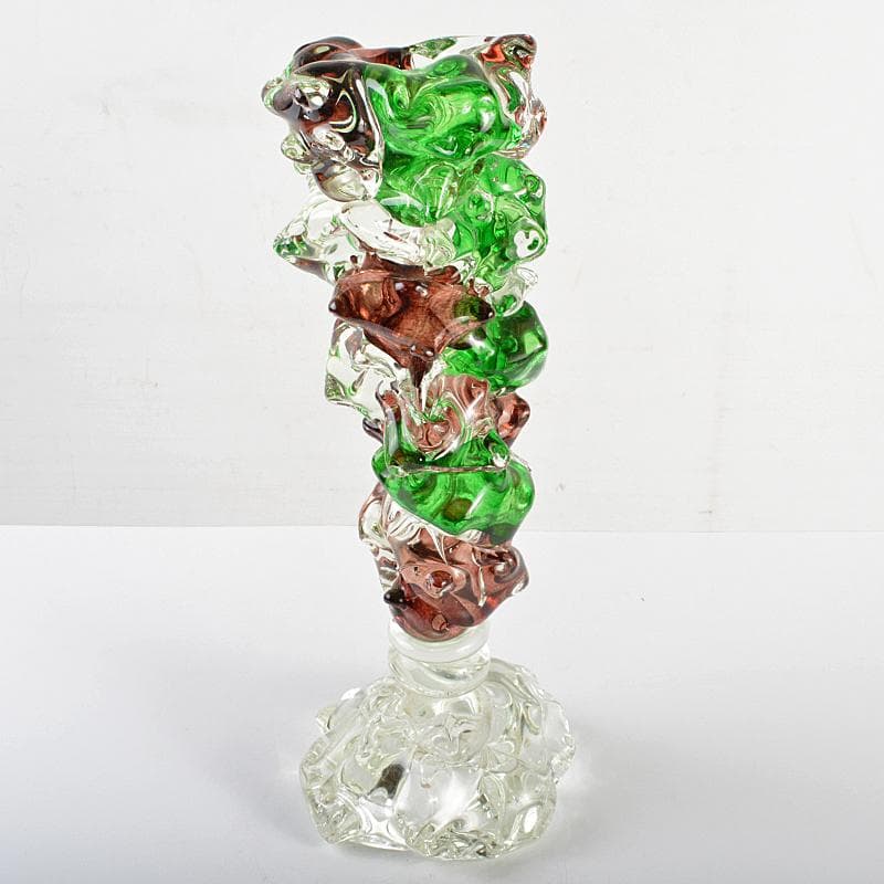 ガラス造形作家　イワタルリ　岩田瑠璃　ガラス器　花瓶　共箱　D　R7497B