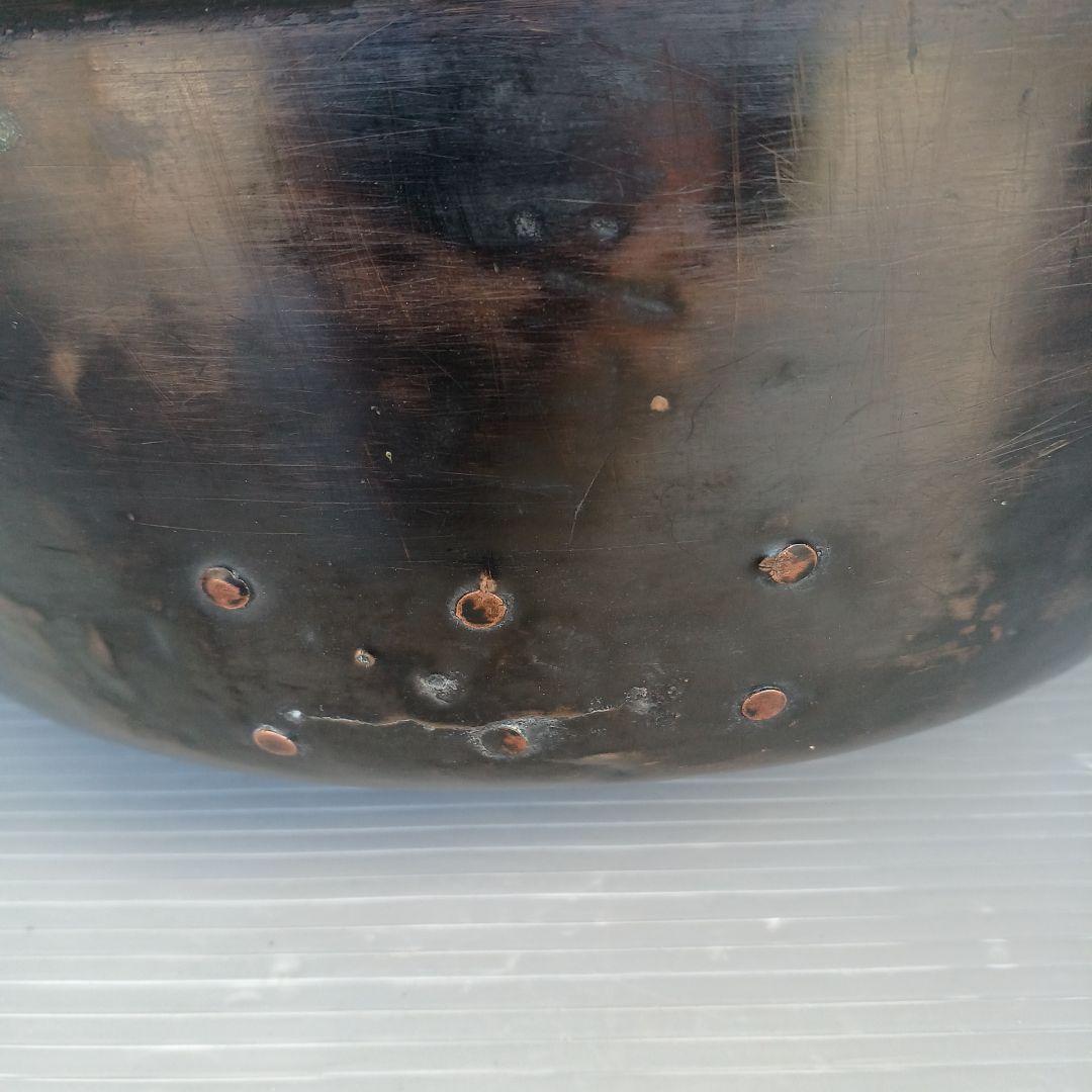 昭和レトロ　銅鍋　吊り鍋　直径約32㎝　銅製　囲炉裏鍋　匿名配送