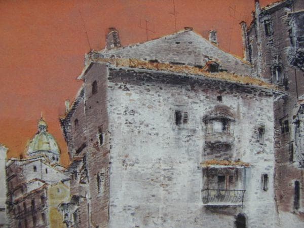 飯田 史朗 【白い家】 希少画集画、状態良好、新品高級額装付