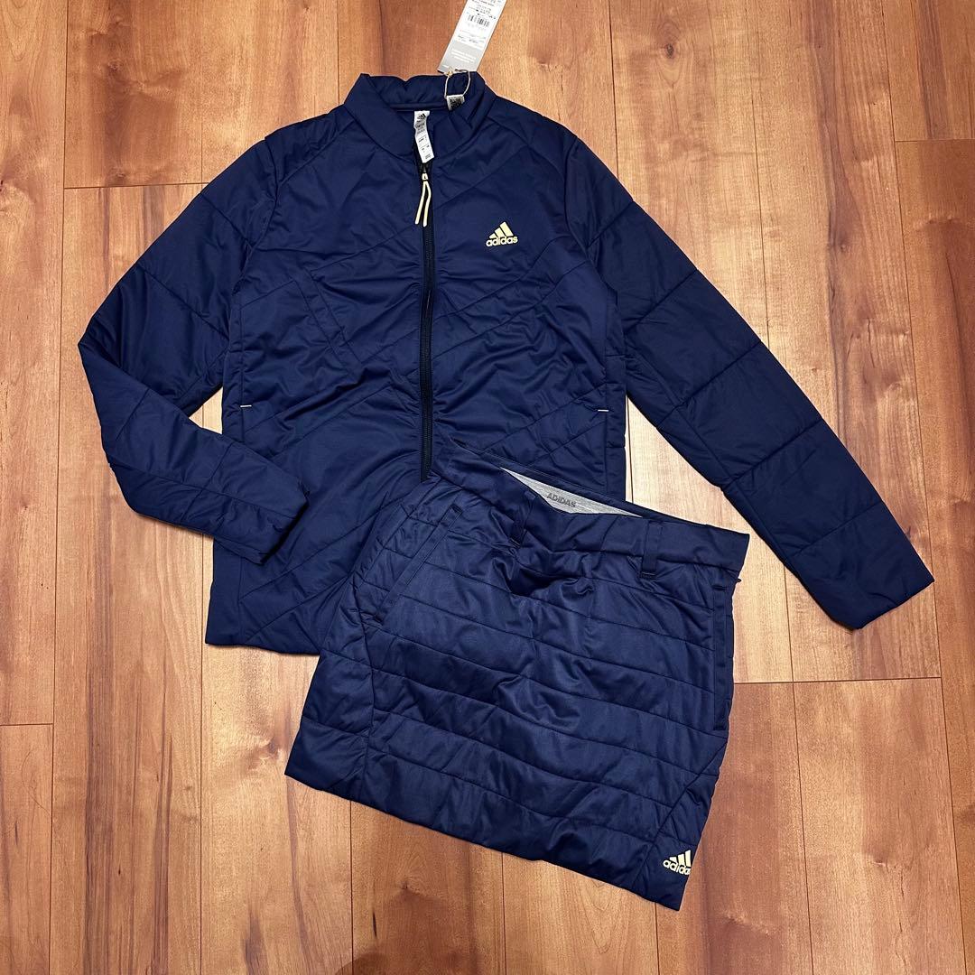 保温 中綿　ジャケット　スカート　セットアップ　秋冬　ネイビー　サイズS 新品