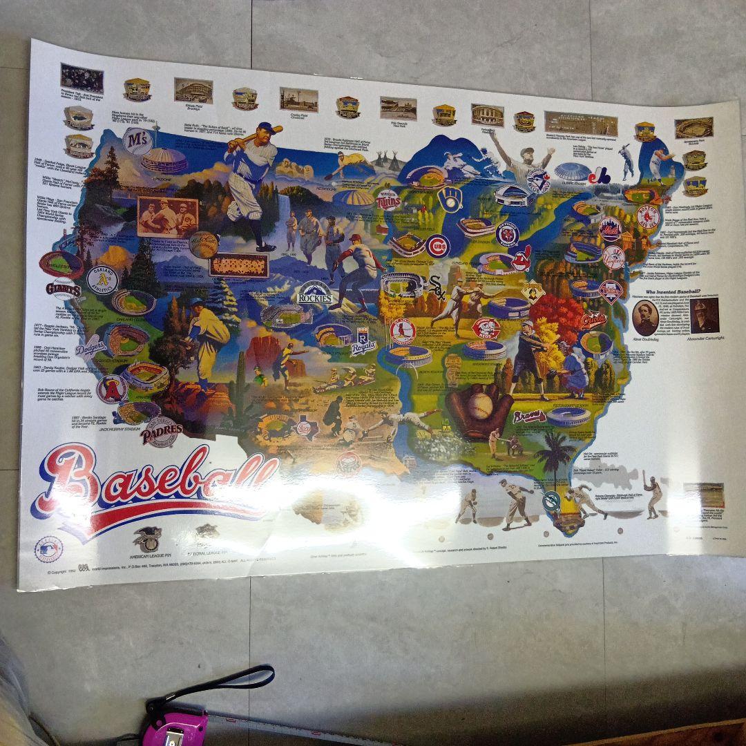 (175)Baseball Map Poster 1992年 フルカラー