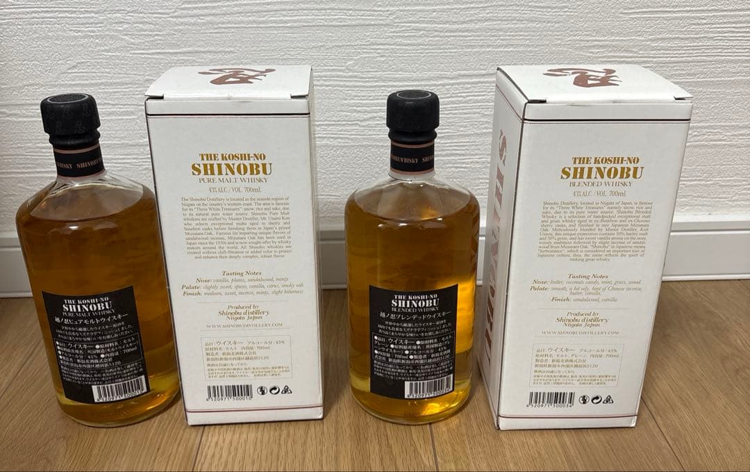 越ノ忍ピュアモルトウイスキー 越ノ忍ブレンデッドウイスキー　セット