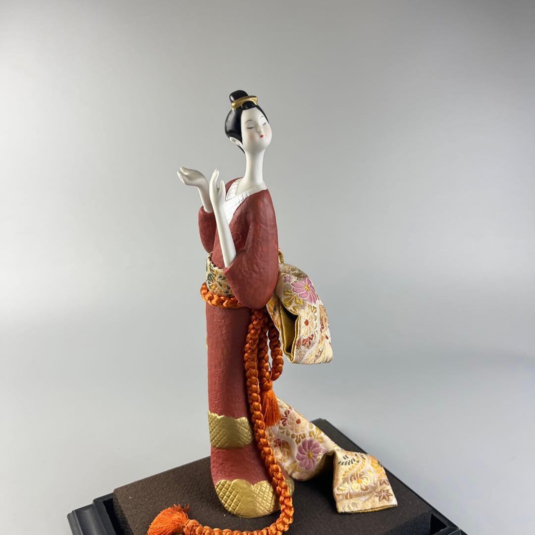 寿喜代 帯 人形 ケース入り 純金証明シール 女の子 日本人形 彩色