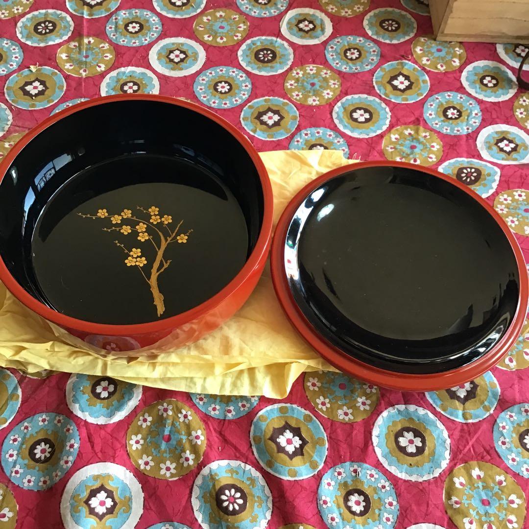 琉球角萬　うるし　漆器　菓子ばち