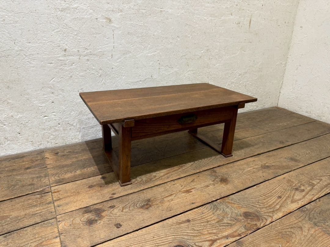 1155 アンティーク　文机　ローテーブル　座卓　ちゃぶ台　古家具　レトロ　引出