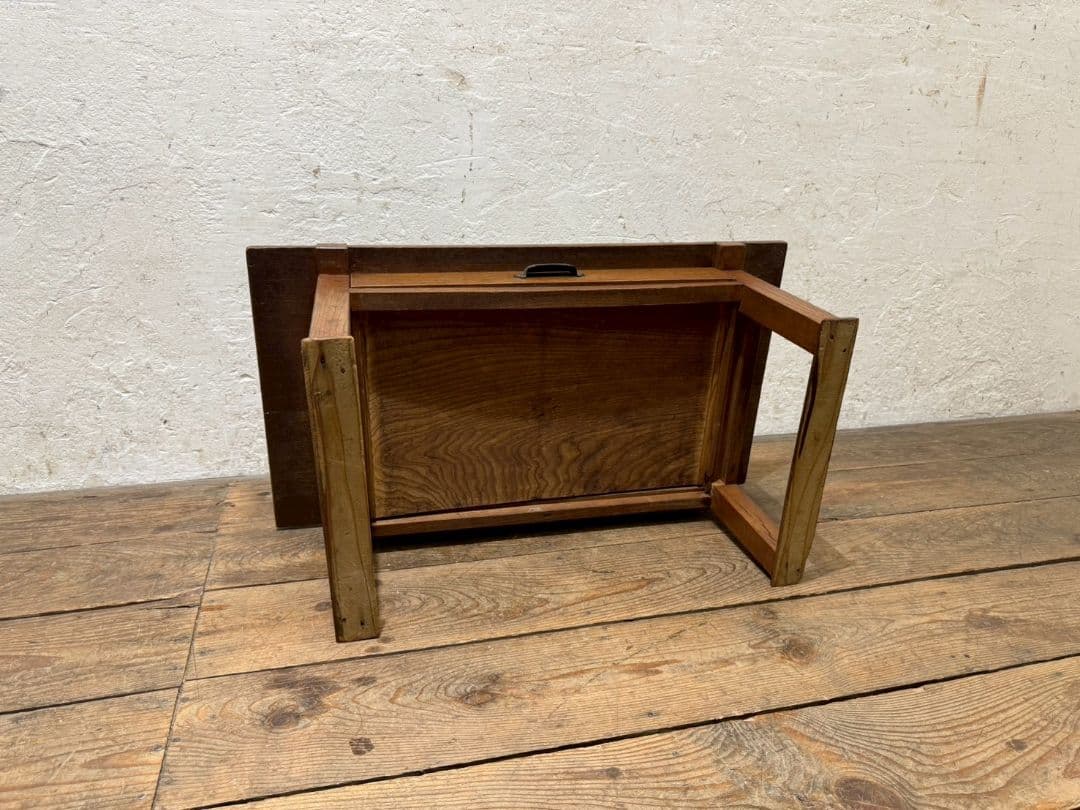 1155 アンティーク　文机　ローテーブル　座卓　ちゃぶ台　古家具　レトロ　引出