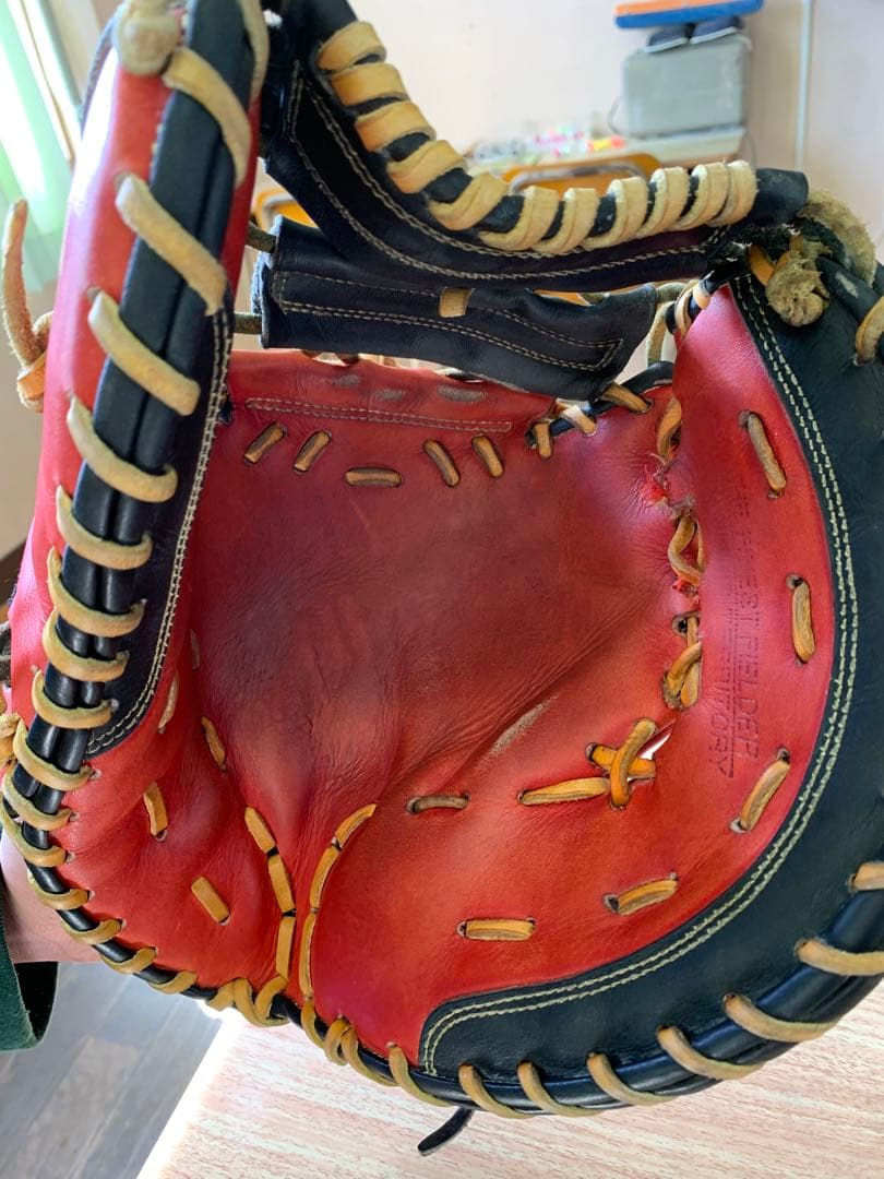 TAMAZAWA キャッチャーグローブ 赤黒 S