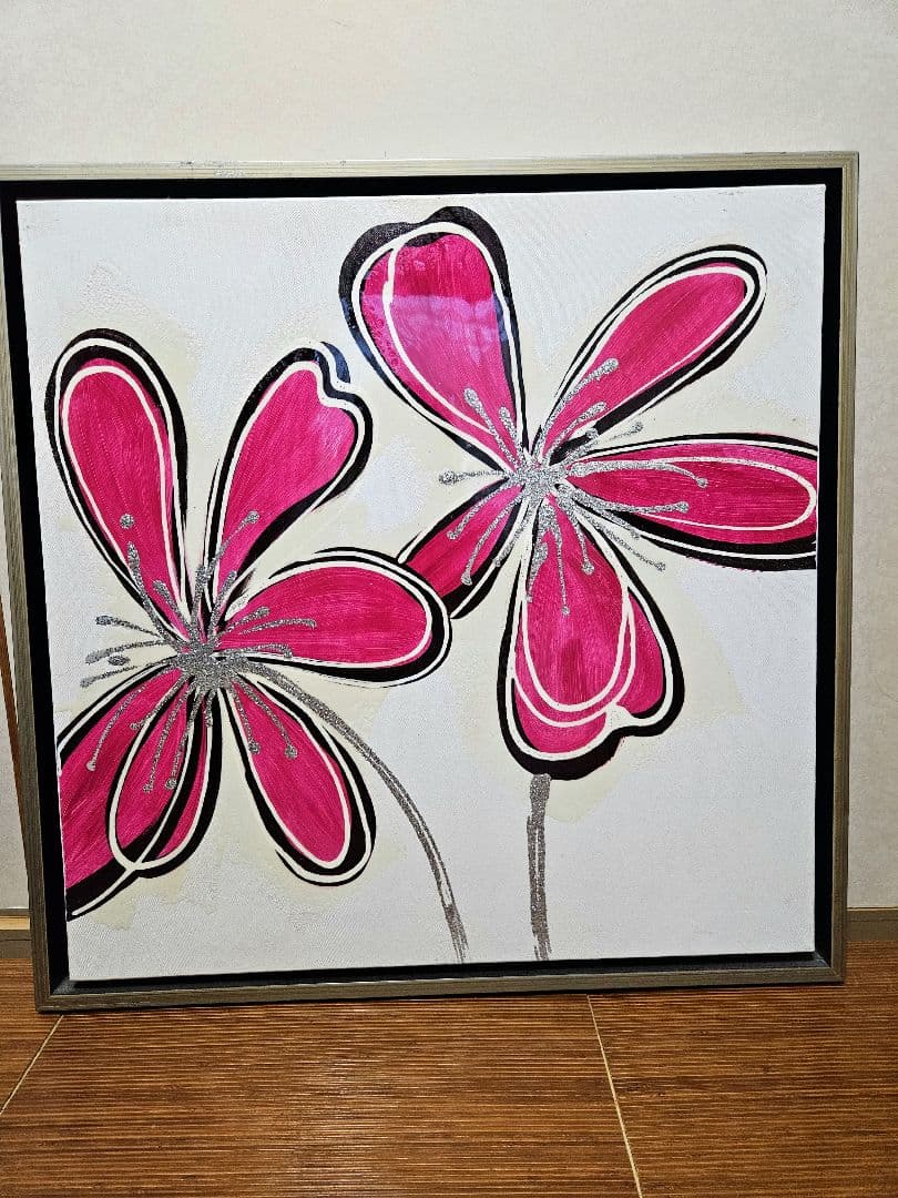 絵画　花　額縁　作家　アート　額　デザイナー　ミッドセンチュリー