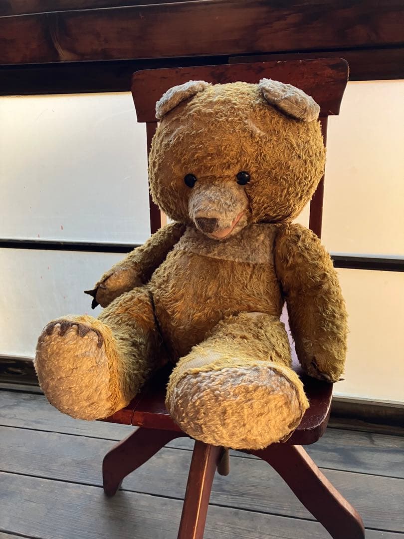 ハンガリー アンティーク テディベア ぼろぼろになるまで愛されたくまのぬいぐるみ