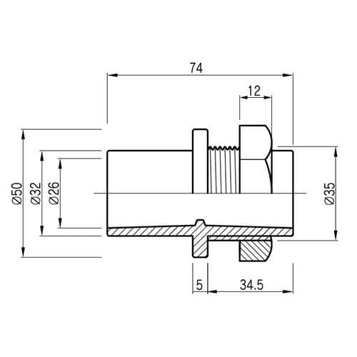 バルブソケット２０Ａ　パッキン２個付　１０個セット　水槽　ろ過　配管　バルソケ
