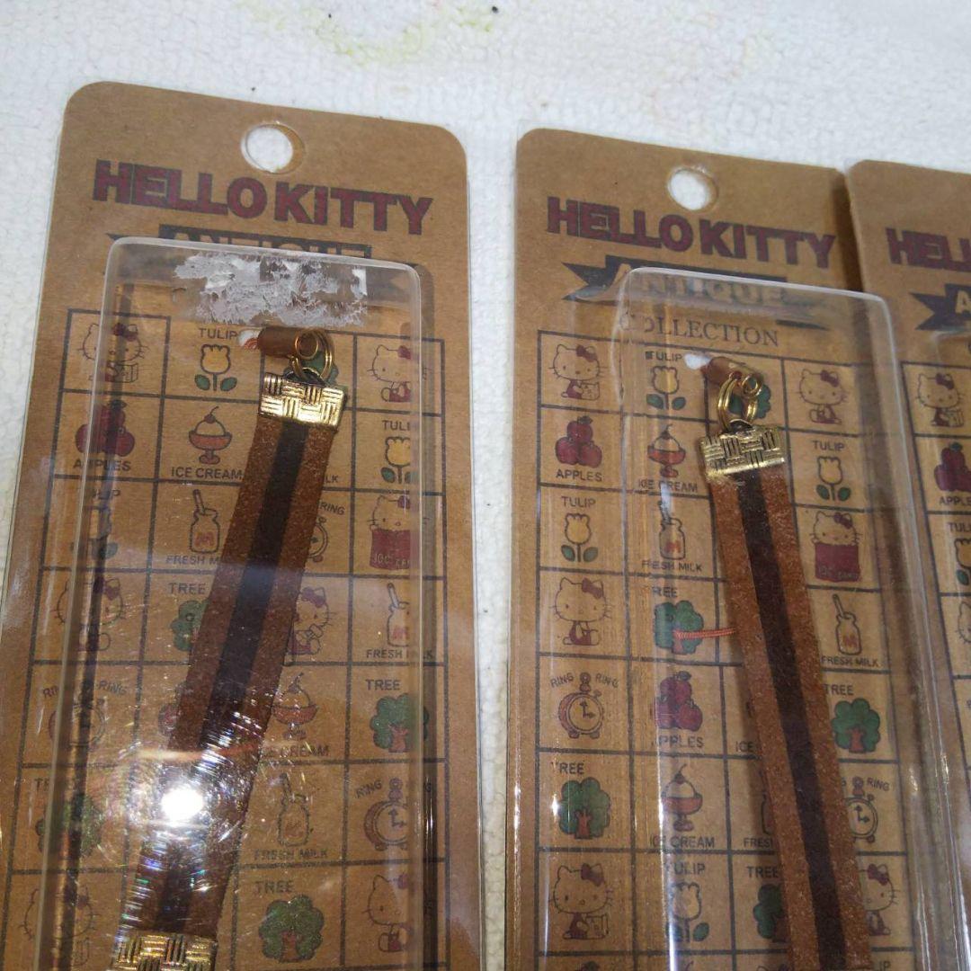 ハローキティ アンティークコレクション ストラップ ３個セット 根付 レトロ