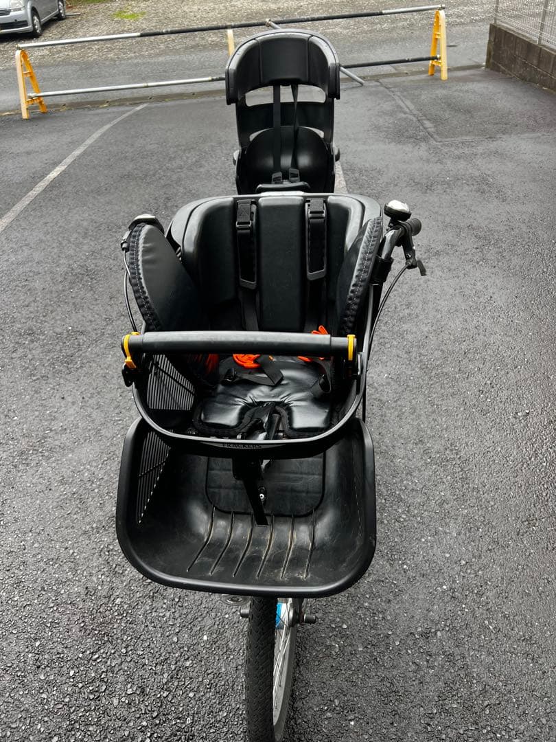 引き取り限定子供用自転車 黒 前後シート付き