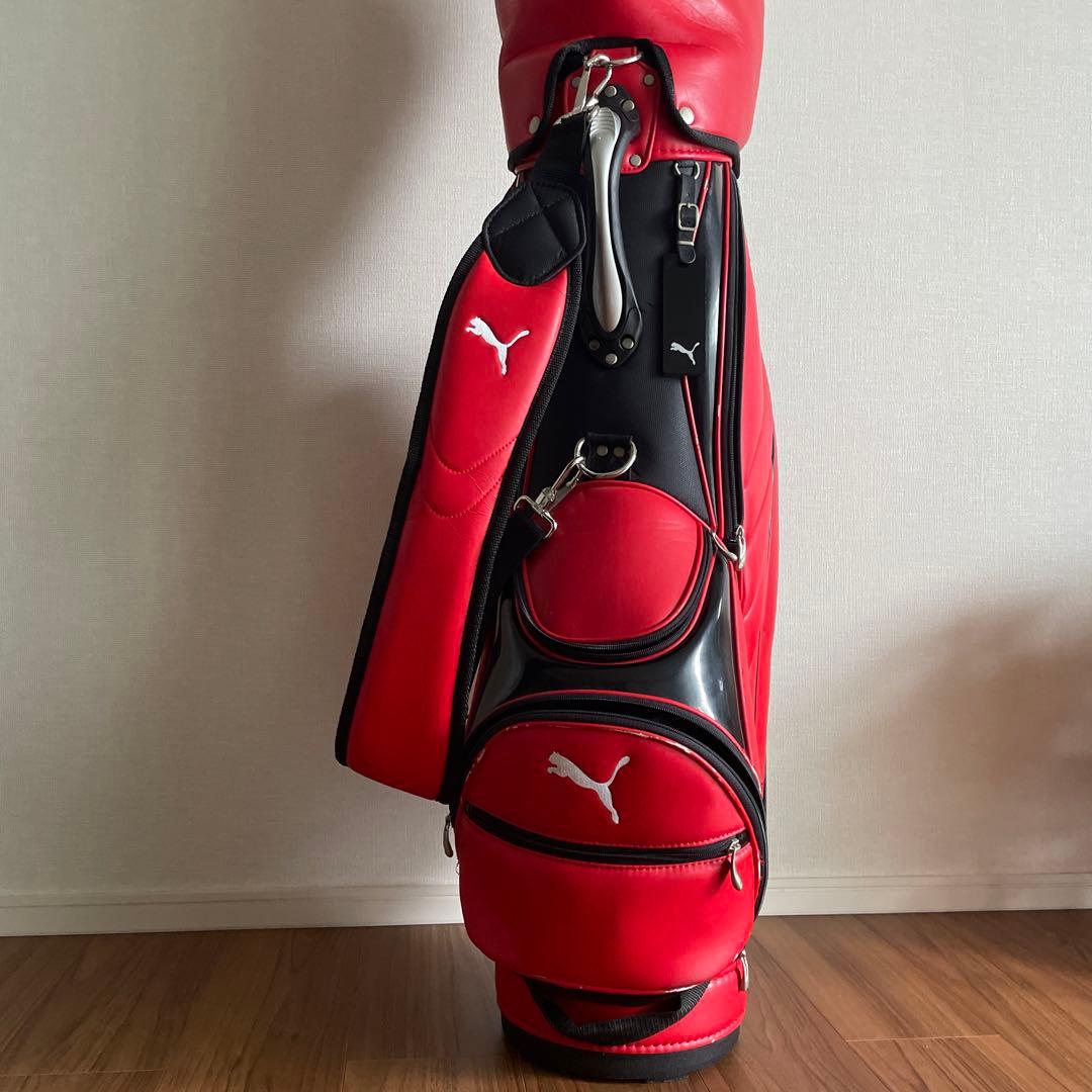 PUMA キャディバッグ 赤/黒 合成皮革