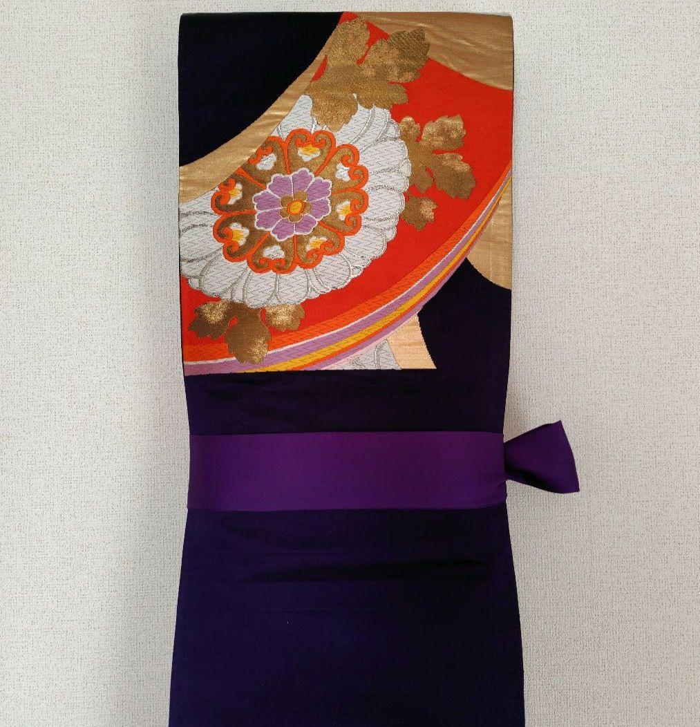 お琴カバー【紫】着物帯 ゆたん油単ハンドメイド 和楽器 正絹 袋帯 生田流山田流