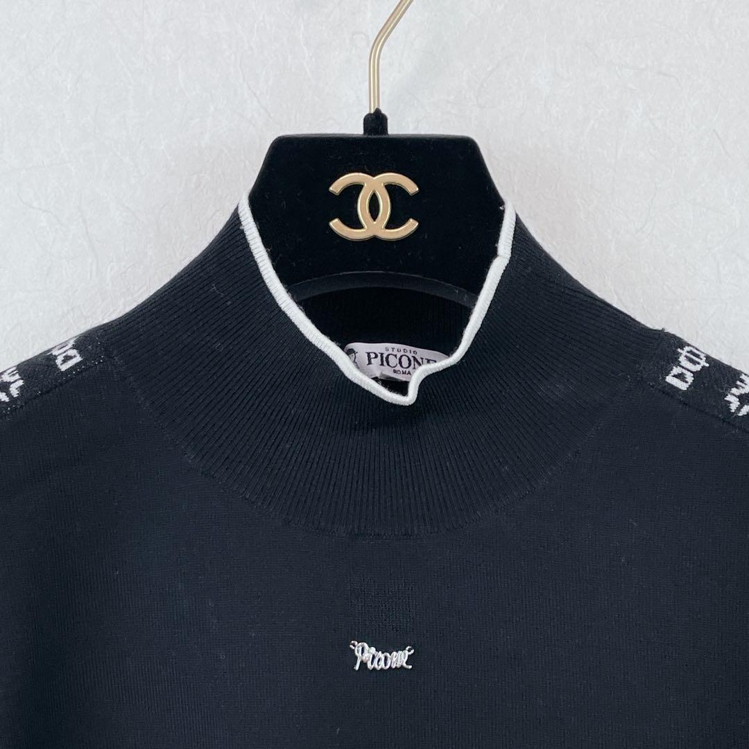 【新品未使用 スタジオピッコーネ】ピコ柄ふわふわウール素材リブニット38号