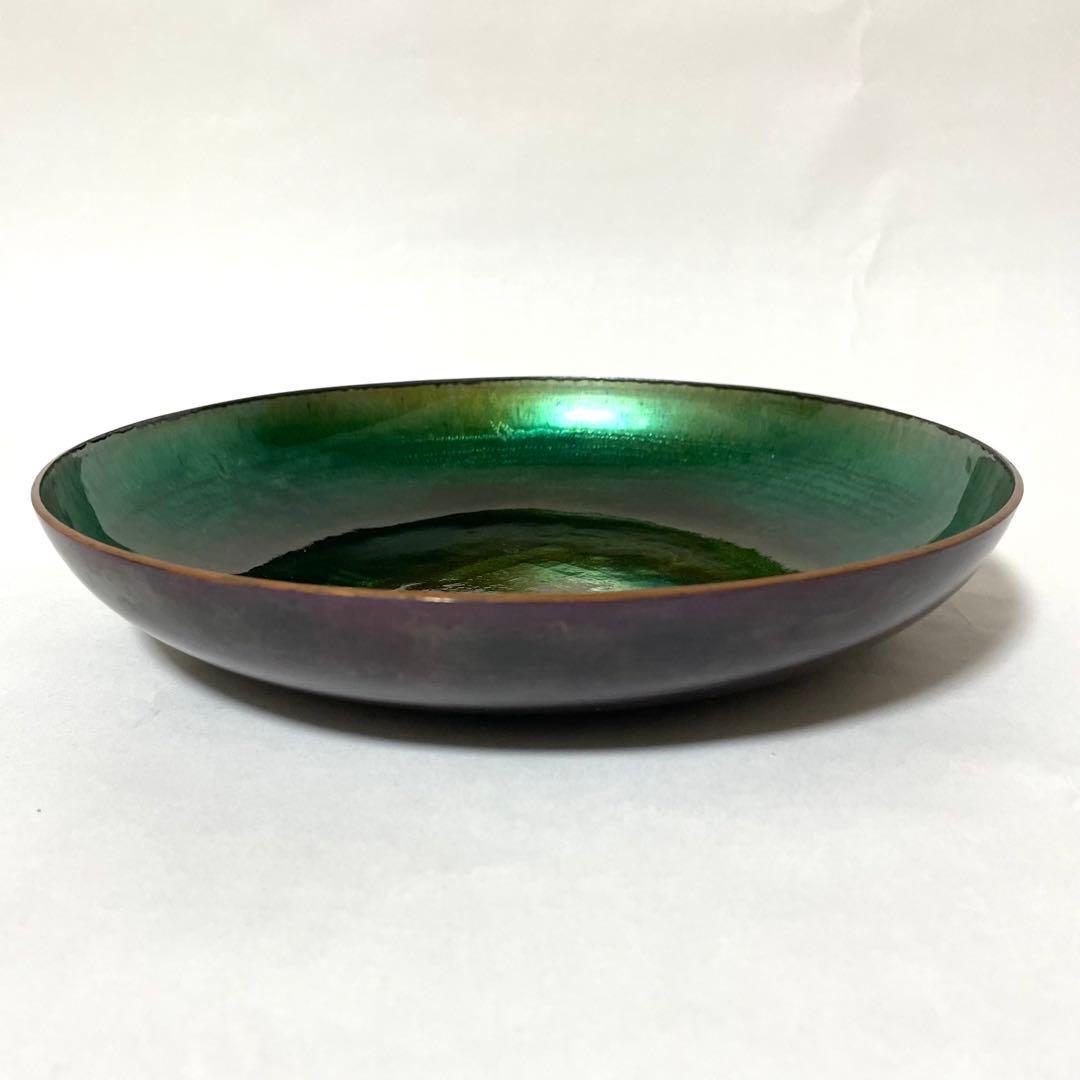 ノルウェー 銅製 エナメル絵皿　Bjornstad ビョーンスタッド