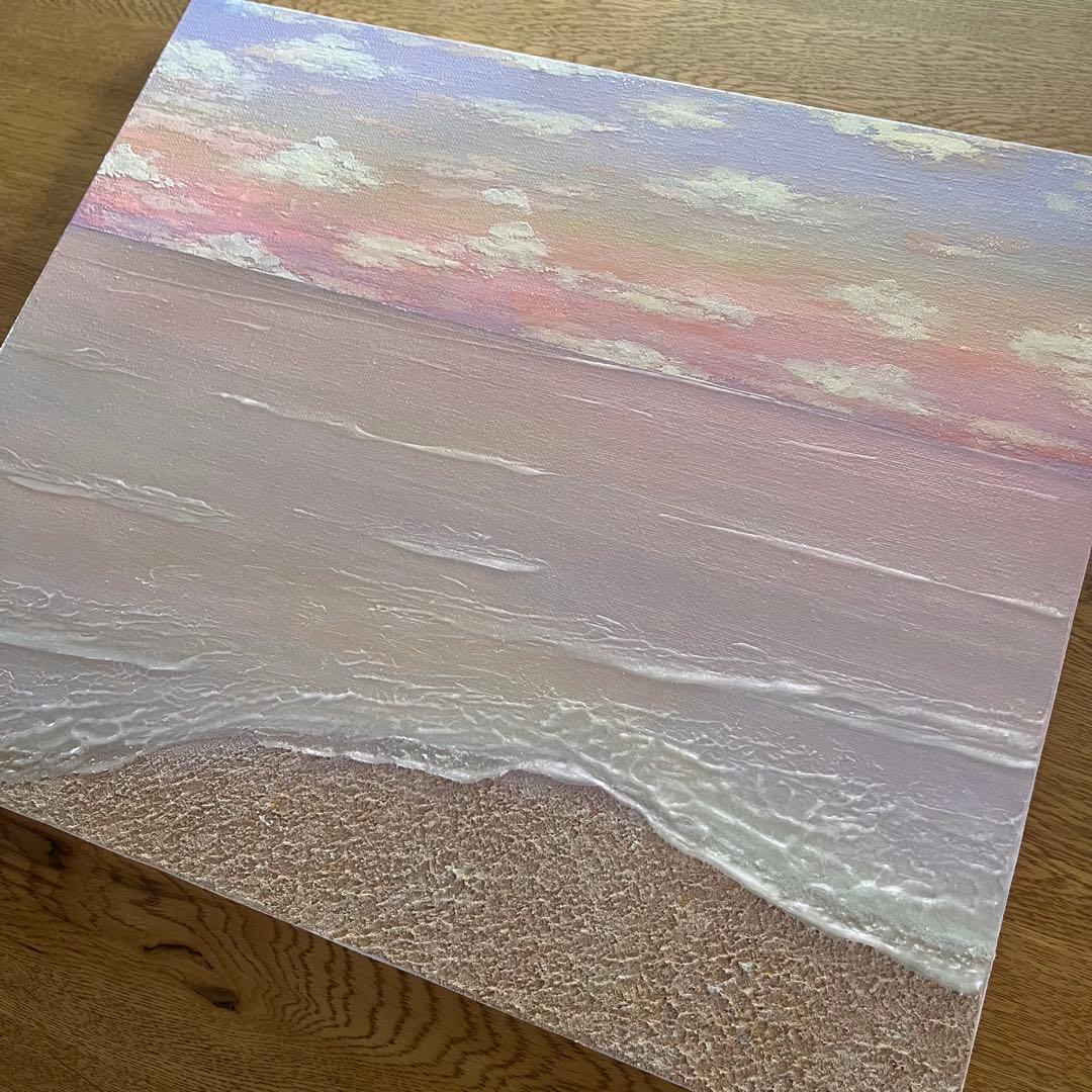 海の風景 テクスチャーアート 海の絵 海 海アート 癒し 風景　原画