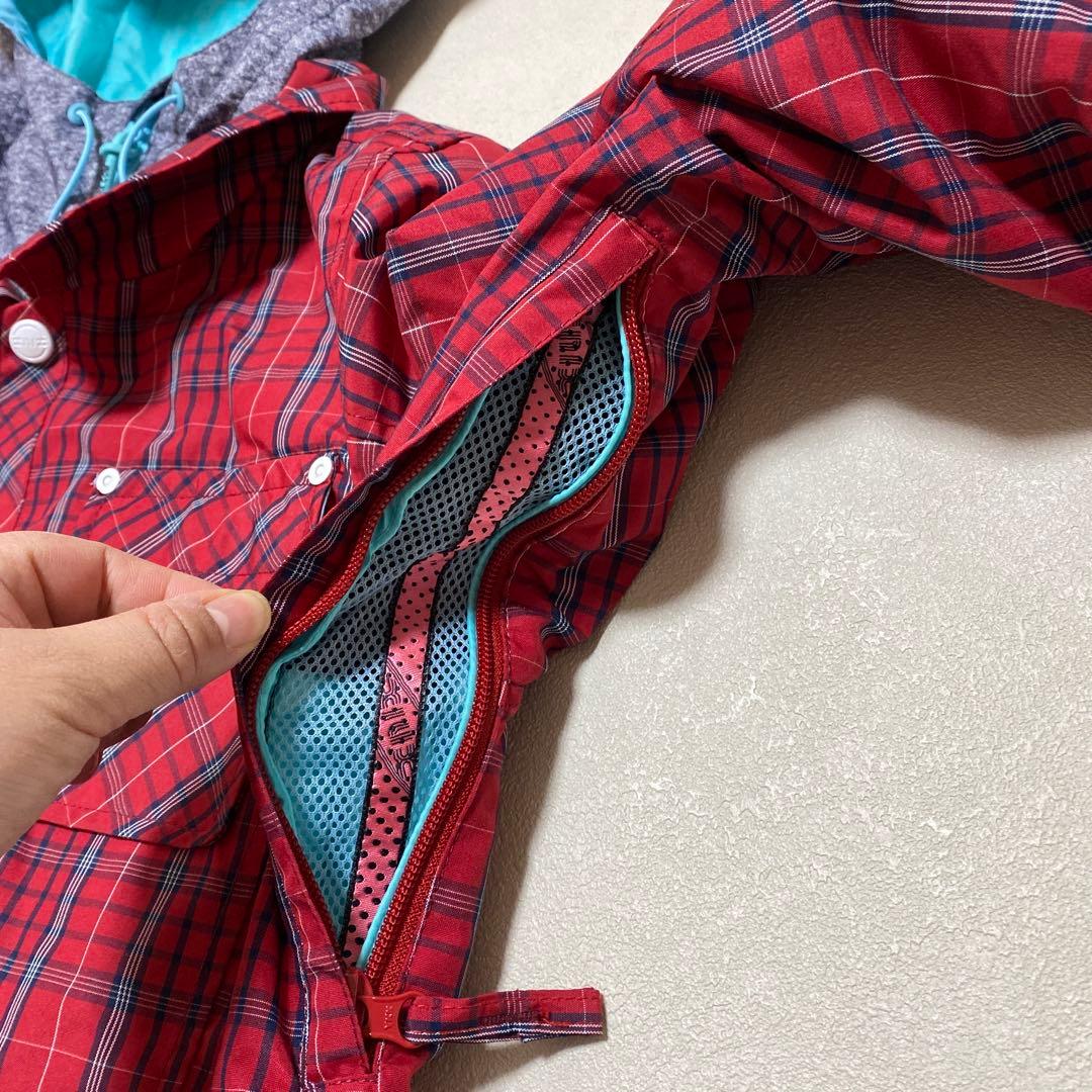 ⭐️X-NIX　PHENIX レディース　スノボジャケット　赤チェック　L＊977