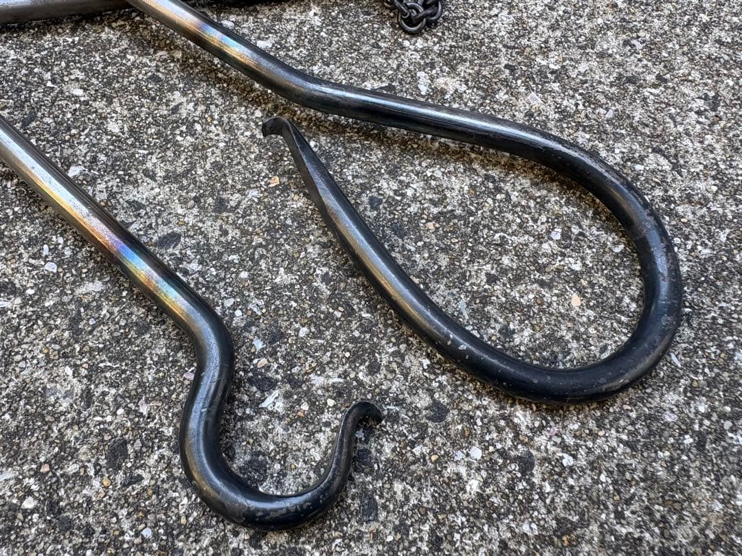 ハンドメイド　焚き火ハンガー　ファイヤーアンカー