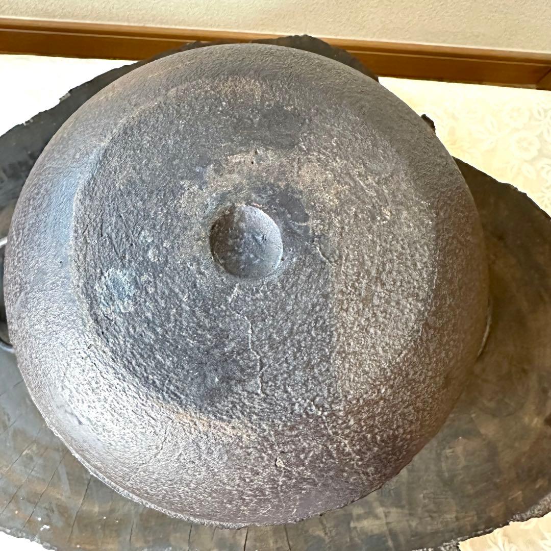 ♦︎未使用品♦︎茶道具　老松地紋　茶窯　窯鐶　釜　鉄製　古道具
