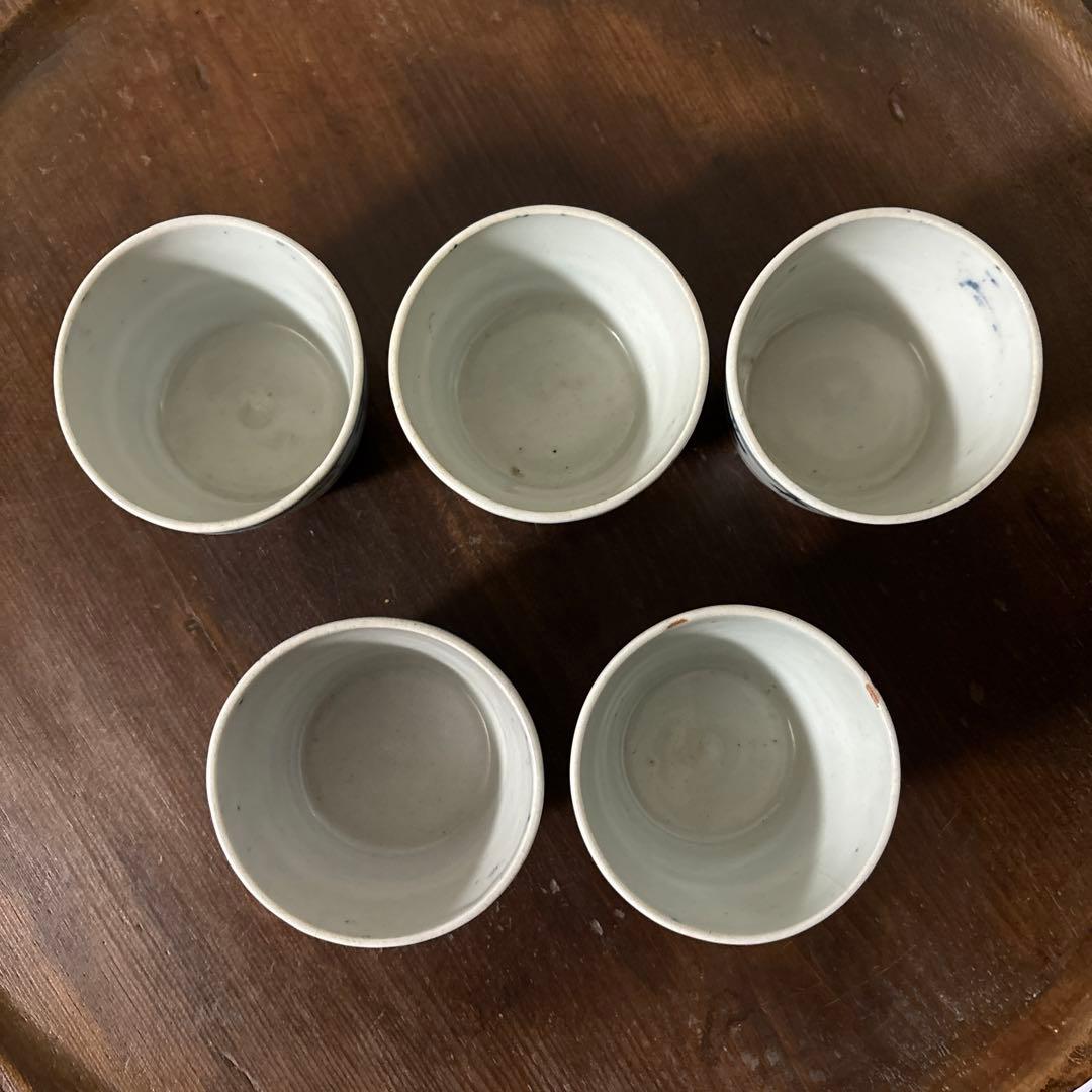 古伊万里蕎麦猪口5点　アンティーク　酒器　懐石　古道具　骨董　検:李朝