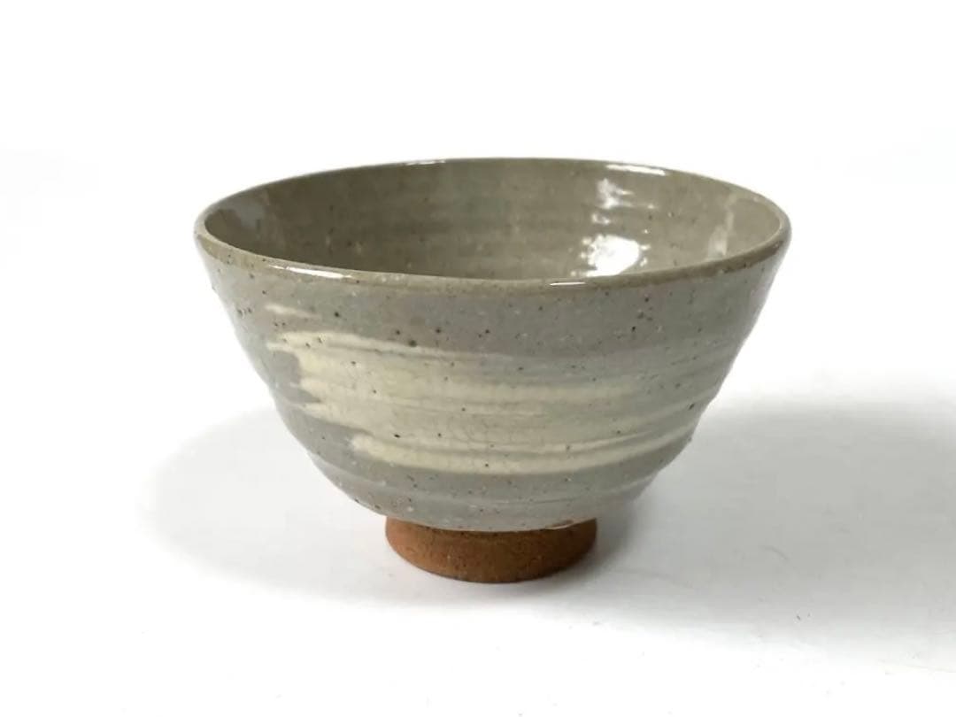 陶芸家　作家物　九代　長岡住右衛門　長岡空味 刷毛目茶碗　出雲　楽山焼　共箱