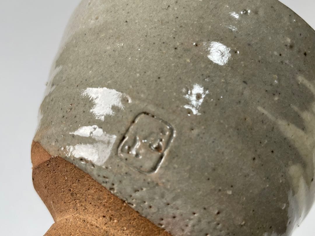 陶芸家　作家物　九代　長岡住右衛門　長岡空味 刷毛目茶碗　出雲　楽山焼　共箱