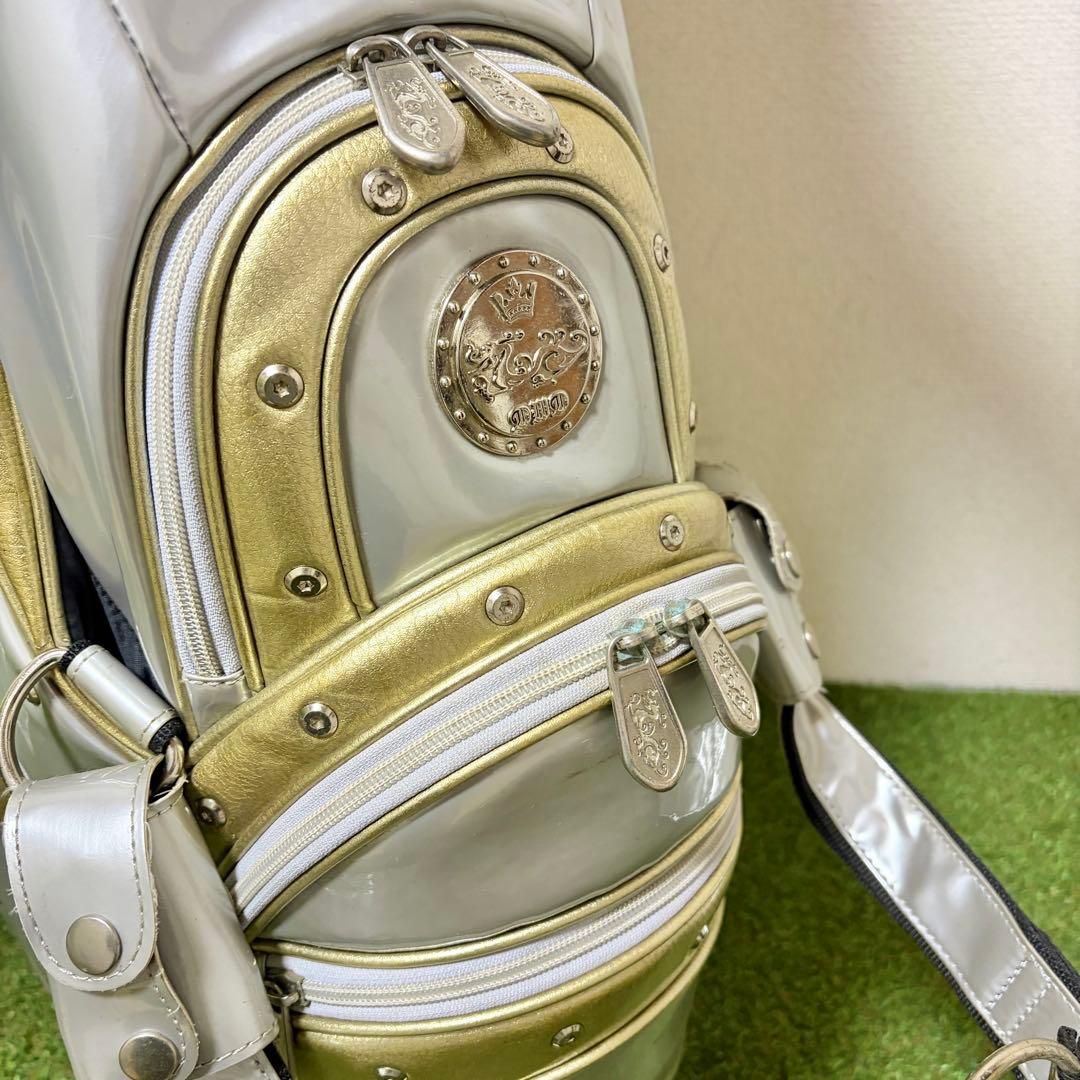 ダンスウィズドラゴン　キャディバッグ　3点式　ゴールド　エナメル　フードなし