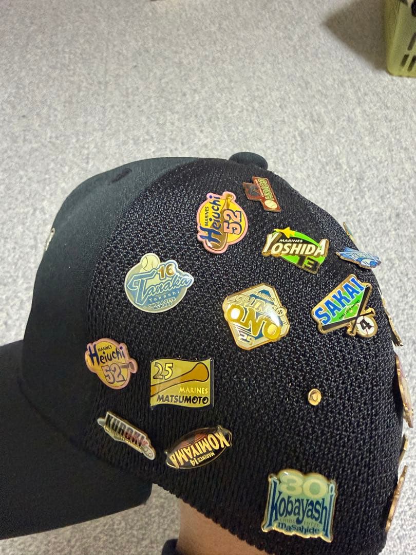 千葉ロッテマリーンズ サイン入りヴィンテージバッチ キャップ