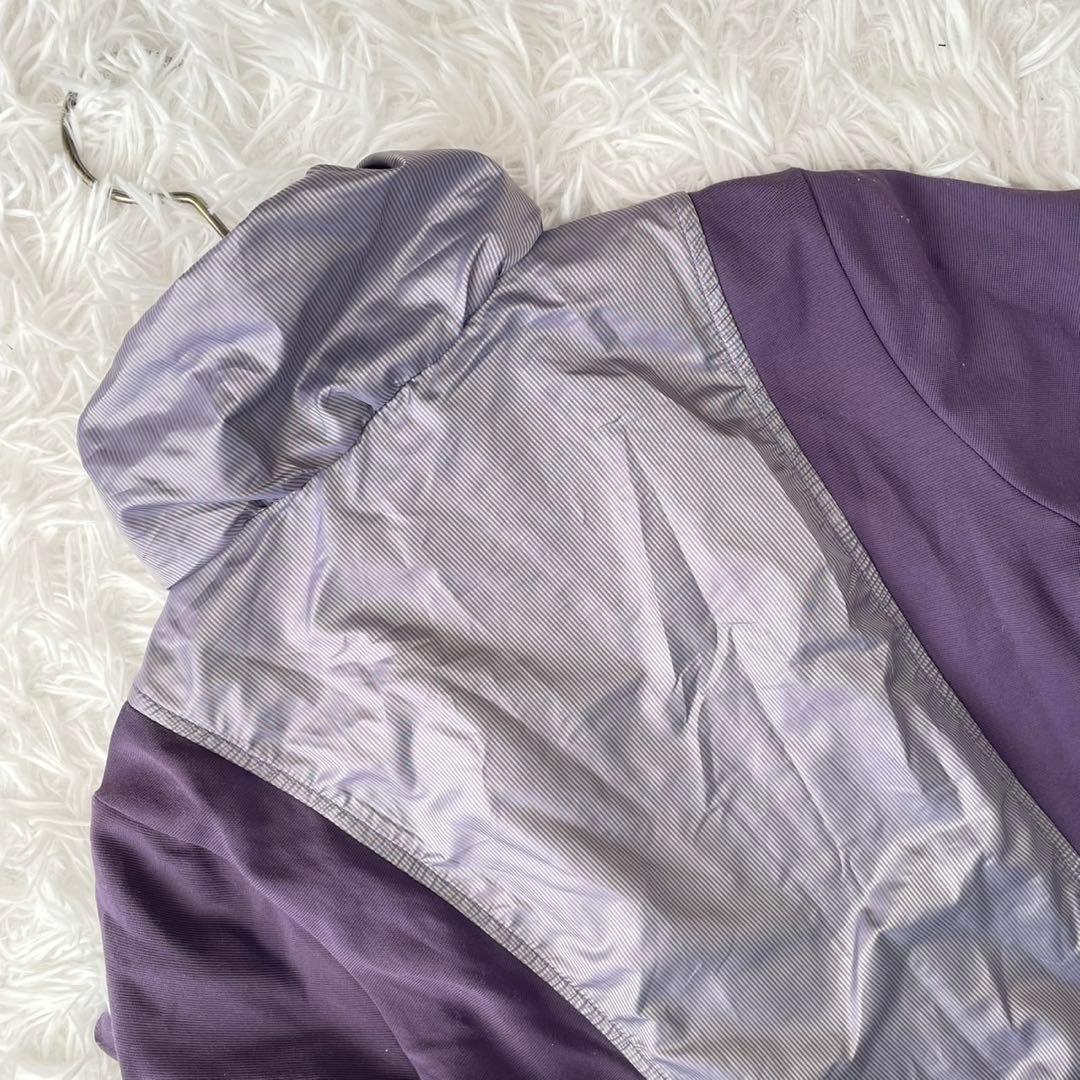 COUP DE CHANCEゴルフハーフジップ 半袖ワンピース紫38 切り替え