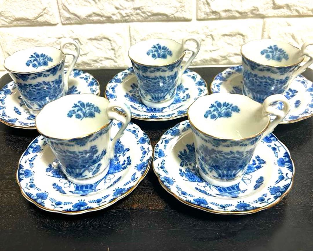 未使用品　寿陶　王冠マーク　クラウンマーク カップ、ソーサー 5セット